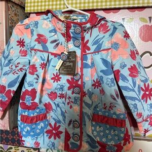 Floral Kids Jacket - Blue and Red